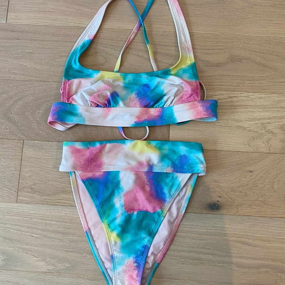 Tyedye halter bikini set